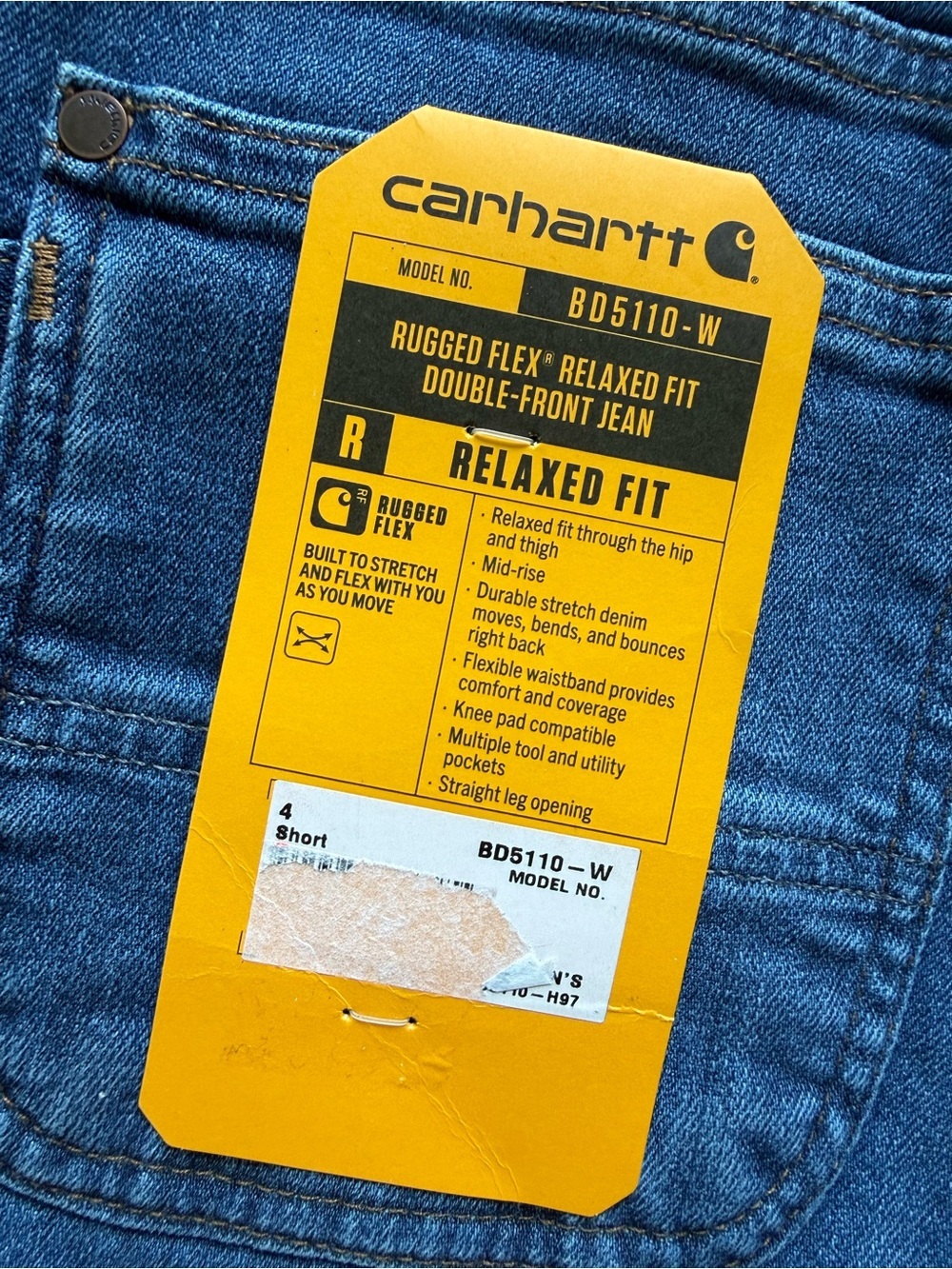 Carhartt women's Relaxed Fit Carpenter Jeans - Medium Blue Denim - Picture 6 of 13